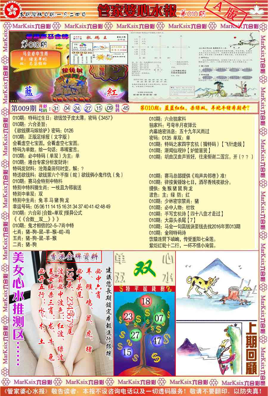010期管家婆心水报A[图]