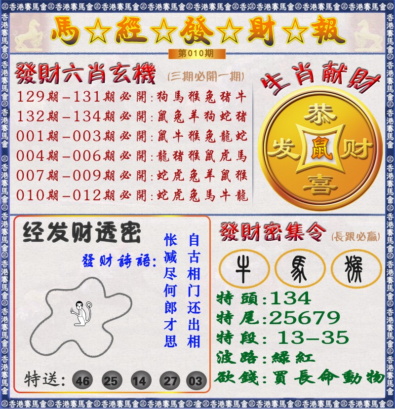 010期马经发财报（荐）[图]