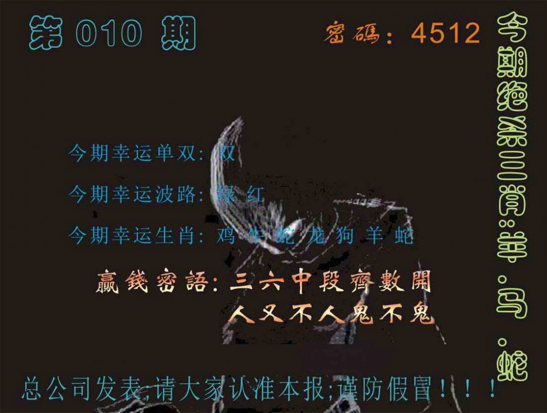 010期马经特码报[图]